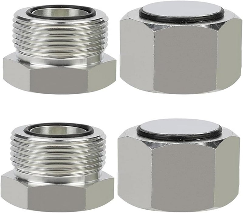 JROUTH ORFS 16 Hydraulic Cap and Plug Hose Tube and Pipe Fitting Kit, 37 Degree Pipe Fitting Kit Cap and Plug Kit(2 Sets） - Image 1